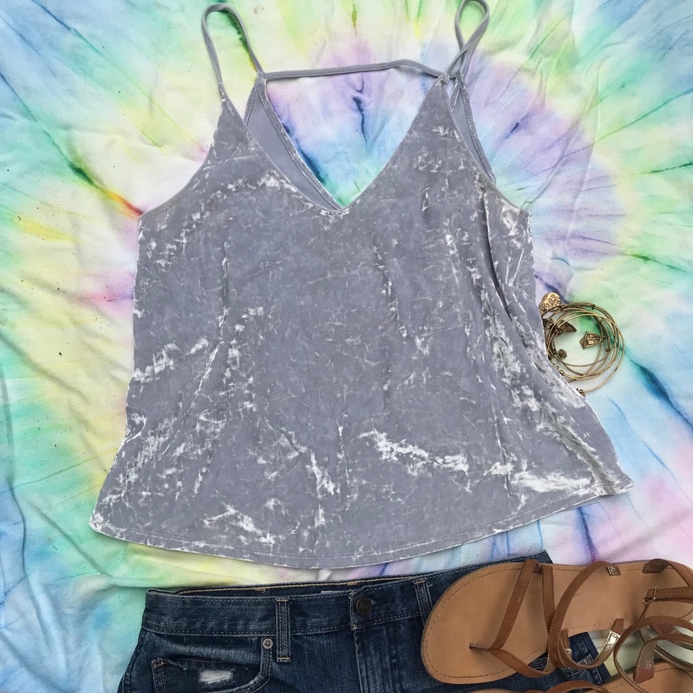 Purple velvet tank